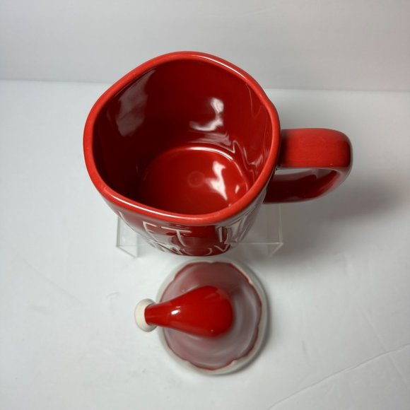 Rae Dunn Christmas Red Let It Snow Mug w/Elf Hat by Magenta Artisan Collection - Picture 7 of 10